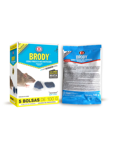 RATICIDA BRODY CEBO FRESCO 003 EXP. 5 BOLSAS 100 GRs