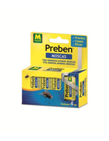 INSECTICIDA  PREBEN TIRA ATRAPAMOSCAS 4 ud