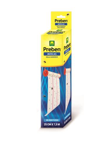 INSECTICIDA  PREBEN ROLLO ATRAPAMOSCAS 75 m x 025 cm
