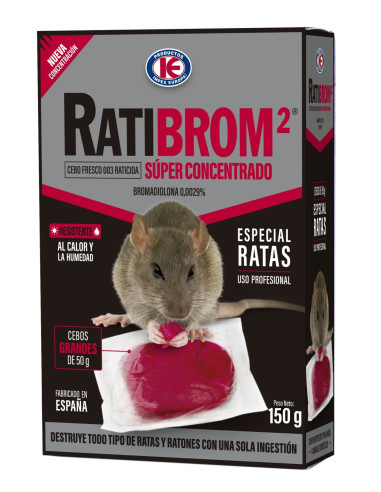 RATICIDA RATIBROM SUPER CONCENTRADO 003 ESTUCHE 150 GRs