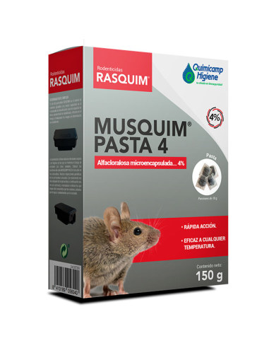 RATICIDA MUSQUIM PASTA 4 ALFACLOROSA ESTUCHE  150 GR